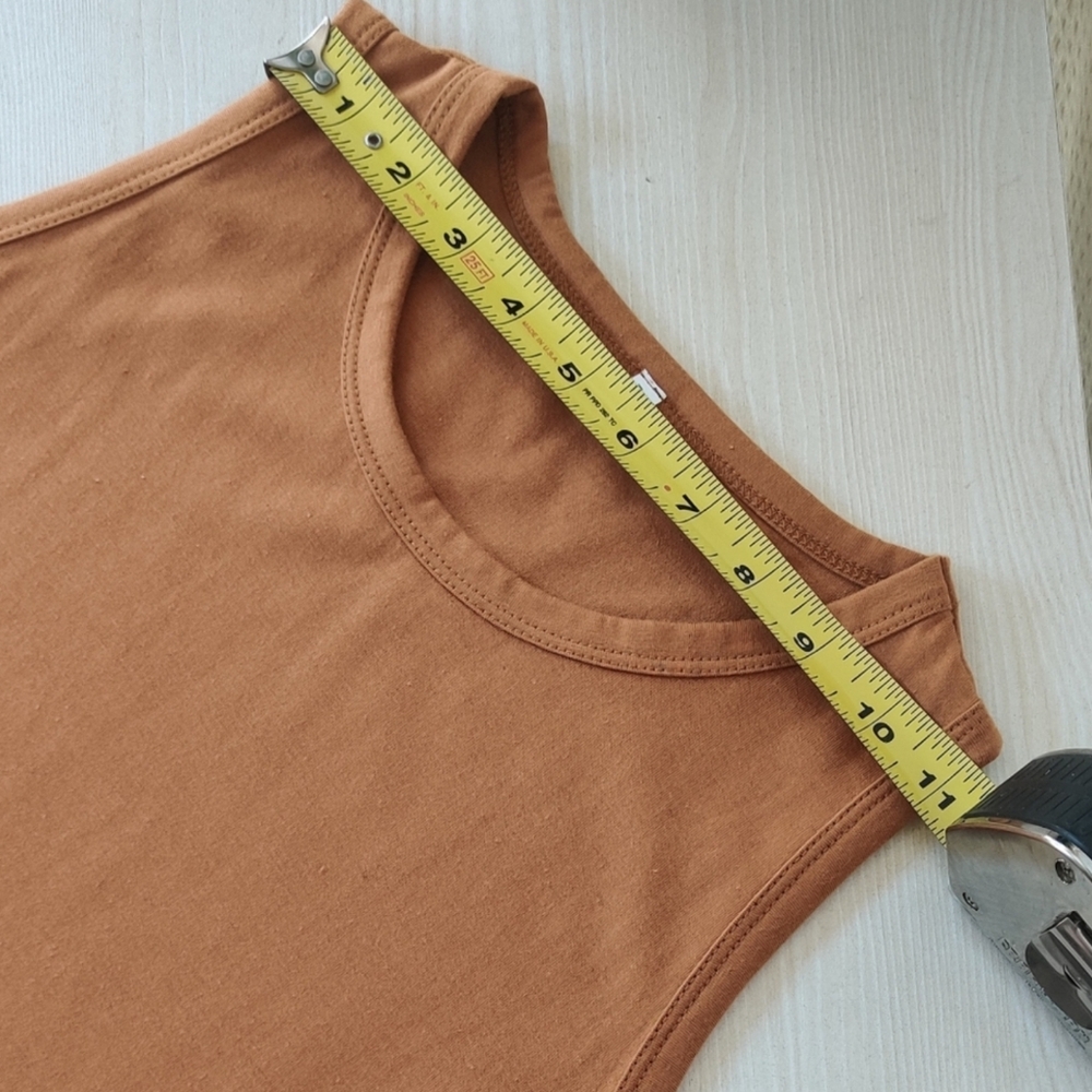 Sleeveless Wrap knotted Detail Caramel Color T-shirt Dress Size S - Picture 4 of 6